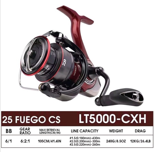 新品未使用 海外モデル フルベアリング 2025 DAIWA FUEGO CS LT 5000-CXH ダイワ 国内発送 カルディア フリームス レガリス レブロス