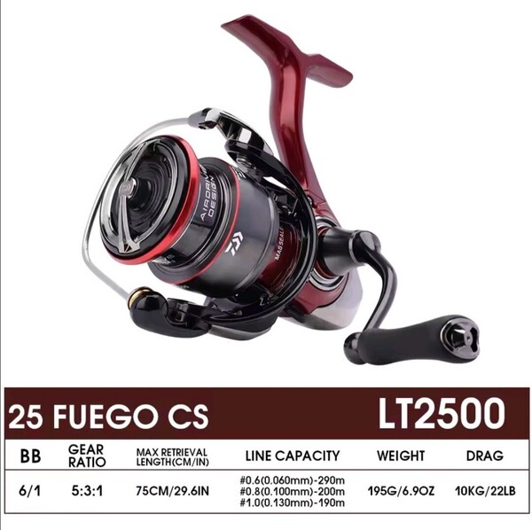 新品未使用 海外モデル フルベアリング 2025 DAIWA FUEGO CS LT 2500 ダイワ 国内発送 カルディア フリームス レガリス レブロス