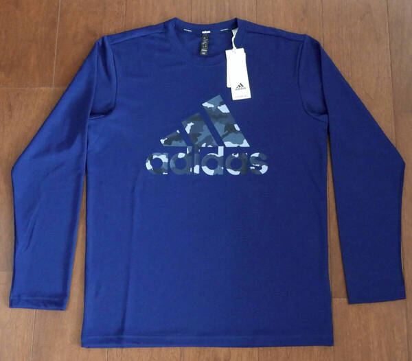 アディダス adidas トレーニングウェア 長袖Tシャツ メンズ Lサイズ ダークブルー【新品未使用】