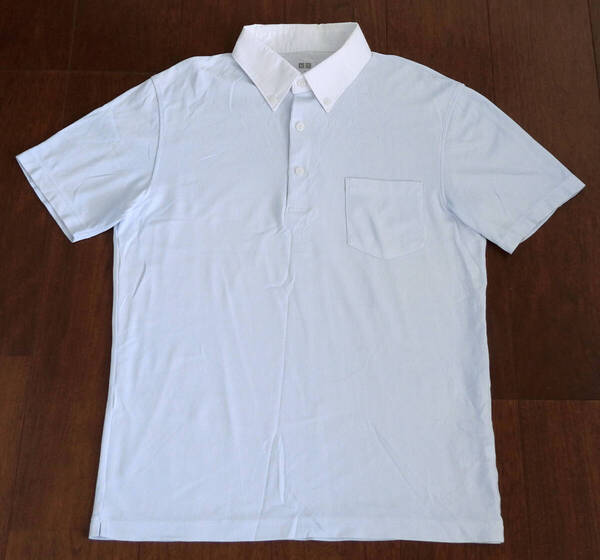 ユニクロ UNIQLO ポロシャツ 半袖 メンズ Lサイズ ブルー【中古品】