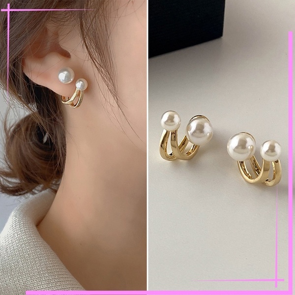 新品!一粒ピアス 2way くるりんピアスパールピアス ゴールド 大人上品 華やか入学式 おしゃれ プレゼント韓国フォーマル パーティー