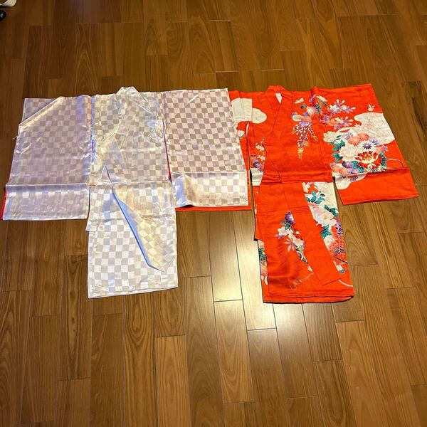 日本製 お宮参り 産着+長襦袢セット 着物 女の子 七五三 羽織 女児 子供 和服 着物 七五三 女の子 和服 和装 子供 レトロ
