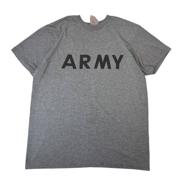 Lサイズ 米軍実物 アメリカ軍 ARMY ロゴ IPFU Tシャツ トレーニングシャツ 両面プリント リフレクター グレー