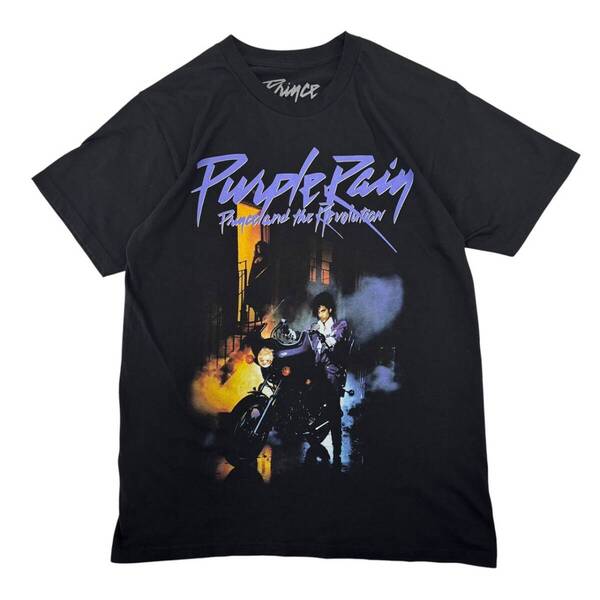 Sサイズ 古着 Prince Purple Rain プリンス 公式 Tシャツ 半袖 バンドTシャツ ロック 黒 ブラック