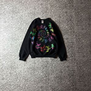 【グッドレギュラー】グレイトフル・デッド デッドベア プリントスウェット バンド ブラック Mサイズ 古着バンド ロック トレーナー