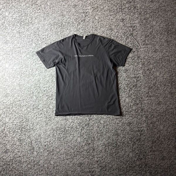 【00s USA製】Apple 企業物 Mac プリントロゴTシャツ チャコールグレー Lサイズ 半袖Tシャツ 古着 アップル