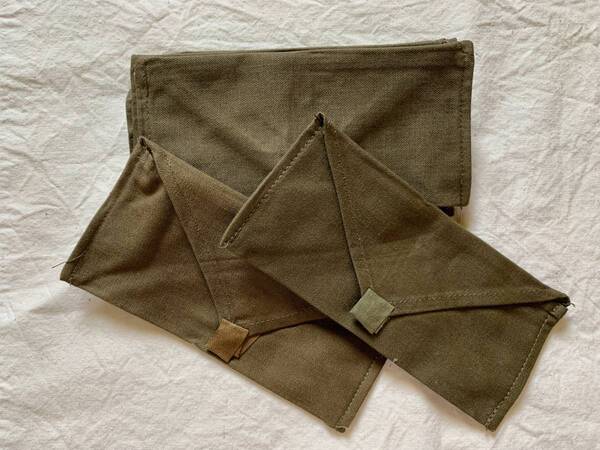 【2点セット】1940s 50s 未使用 デッドストック フランス軍 実物 キャンバスケース M47 後期 HBT 眼鏡入れ 長財布 ヴィンテージ フランス製