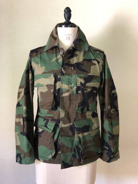 【実物 未使用 デッド】1980s 米軍 BDU ジャケット XSMALL XSHORT U.S.ARMY ノンリップ woodland ウッドランド ミリタリー アメリカ製 YR