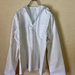 1980s 未使用 デッドストック 米軍 実物 U.S.N. ホワイト セーラーシャツ 42L 海軍 NAVY ヴィンテージ ビンテージ ポパイ セーラーハット