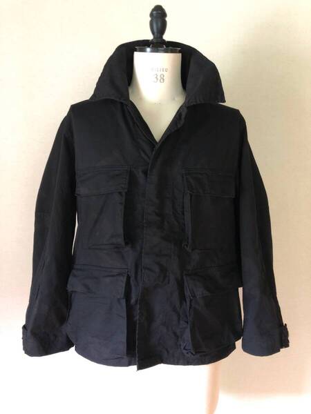 【後染め】80s 実物 未使用 デッド 米軍 BDU ジャケット MEDIUM-XXSHORT U.S.ARMY 黒 ブラック ミリタリー アメリカ製 BLACK357 YB