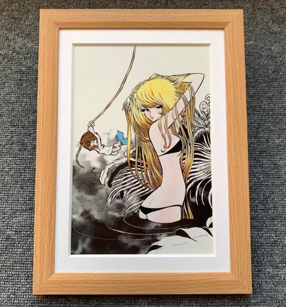 ■松本零士 B5サイズ 額入り 貴重イラスト 印刷物 ポスター風デザイン 額装品 アートフレーム インテリア E