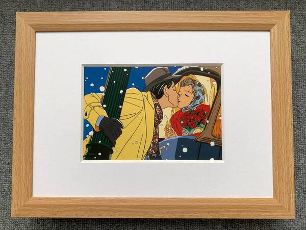 ■わたせせいぞう『Singin in the Snow』B5サイズ 額入り 貴重イラスト 印刷物 ポスター風デザイン 額装品 アートフレーム インテリア