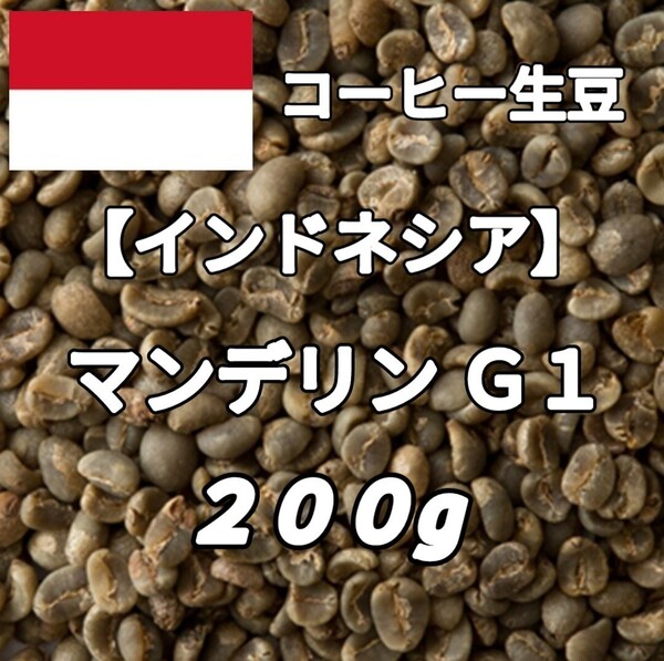【インドネシア】マンデリン G1 コーヒー生豆 200g(コーヒー生豆 自家焙煎 コーヒー豆 コーヒー 珈琲)