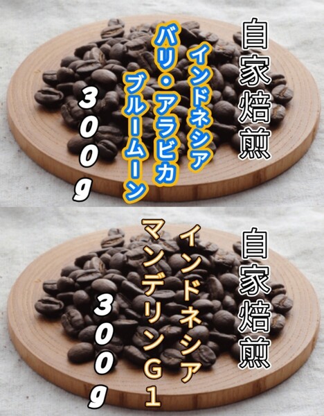 【インドネシア】バリ・アラビカ【インドネシア】マンデリンG1 自家焙煎豆 各300g (自家焙煎 コーヒー豆 コーヒー)