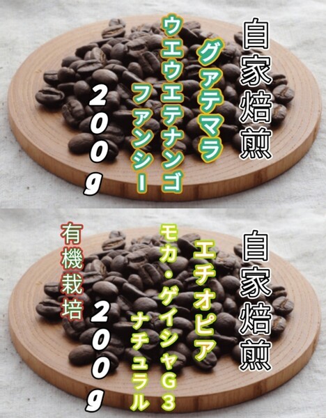 【グァテマラ】ウエウエテナンゴ【エチオピア】モカ・ゲイシャ 各200g(自家焙煎 コーヒー豆 珈琲 コーヒー)