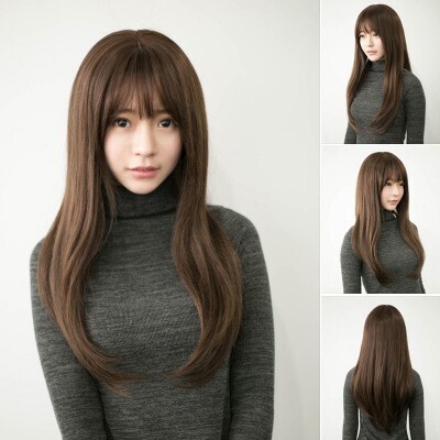 ウィッグ ロング カール 茶色 フルウィッグ レディース 小顔効果 自然 かつら 耐熱 大人可愛い ファッション (ダークブラウン)