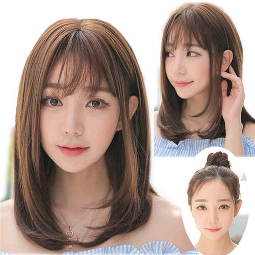 ウィッグ ミディアム セミロング ストレート 自然 医療用 小顔効果 レディース 自然 耐熱 高品質 医療用 WIG フルウィッグ かつら