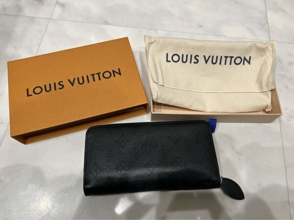 正規店購入☆美品LV ルイヴィトンM61867 マヒナ ジッピーウォレット ブラック 長財布