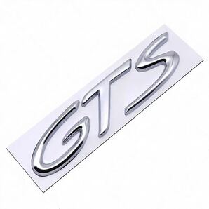 3Dメタル GTS エンブレム ステッカー ポルシェ用 パナメーラ ケイマン カイエン ドレスアップデカール(シルバー)