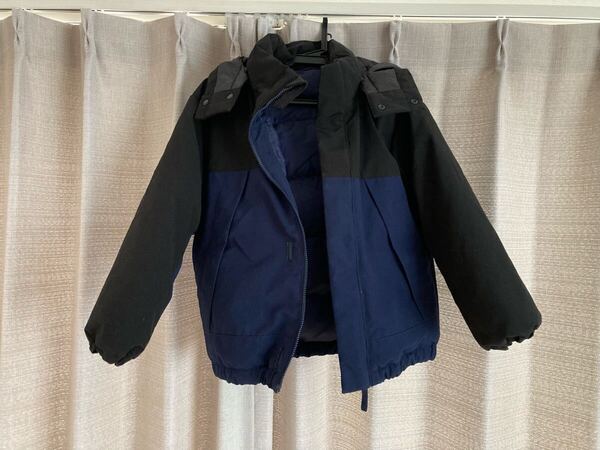 ユニクロ UNIQLO アウター ジャケット ブラック 黒 中綿 フード 取り外し ウォームパデットパーカ ネイビー キッズ こども 120