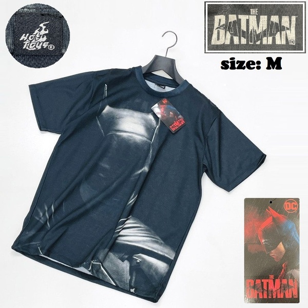 HOT TOYS THE BATMAN /M/ ブラック 半袖Tシャツ トップス タグ付き スポーツ バイクミリタリーキャンプアウトドア ホットトイズ バットマン