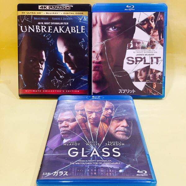 【3作品セット】 アンブレイカブル (4K UHDのみ日本語字幕あり) スプリット ミスター・ガラス (Blu-ray Disc) M.ナイト・シャマラン監督
