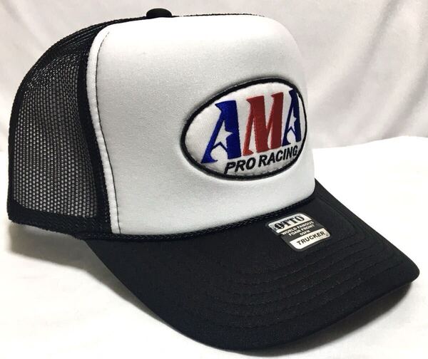 AMA パッチトラッカー ホワイト×ブルー×レッド 新品 OTTO メッシュキャップ