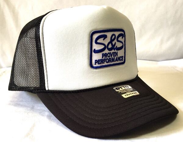 S&S Cycleパッチ トラッカーキャップ ホワイト×ブラック 新品 アメカジ