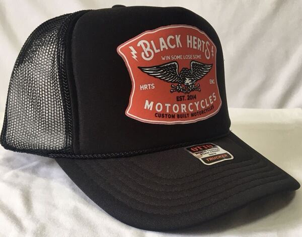 BLACK HERTS トラッカーキャップ 新品 ブラック OTTO アメカジ メッシュキャップ