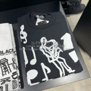 ■激レア■新品■ブラック コムデギャルソン フィリップパゴウスキープリント-ミュージック系-Tシャツ-24SS■サイズXXL■国内正規品