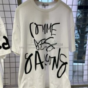 ■激レア■新品タグ付■コムデギャルソン 青山店限定 手書き風ロゴTシャツ ビッグシルエット■S■唐沢寿明さん着用-■国内直営店正規品