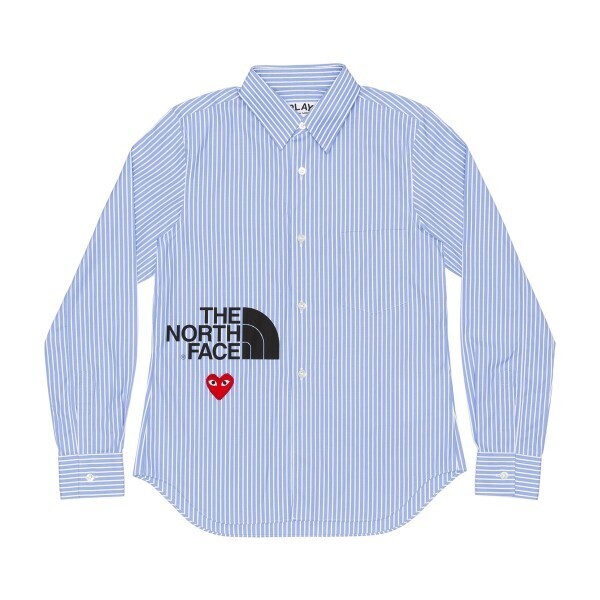■V6三宅健さん着用!プレイ コムデギャルソン × ザ ノースフェイス限定ストライプシャツ-Play×NORTH FACE-■メンズ■M■新品正規品
