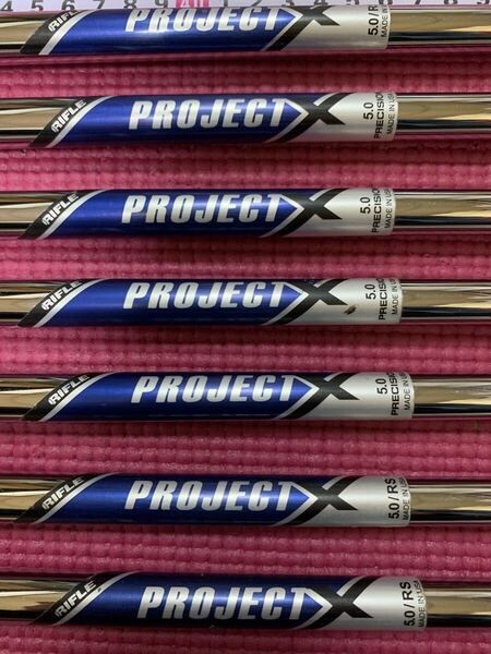 プロジェクトX アイアンシャフトflex 5.0 4〜Pまでの7本 イオミックグリップ