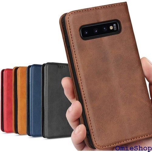 Galaxy S10 ケース SCV41 SC-03L バー 落ち着いた色 スマホ 保護 レトロ ダークブラウン 86