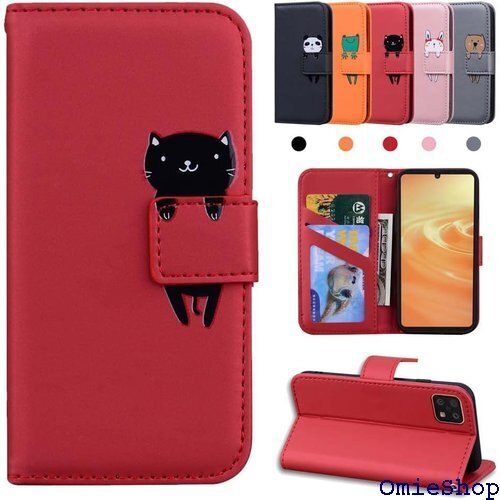 AQUOS Sense6s/Sense6ケース 手帳型 ース Sense6sケース sh54bカバー 対応 赤猫 563