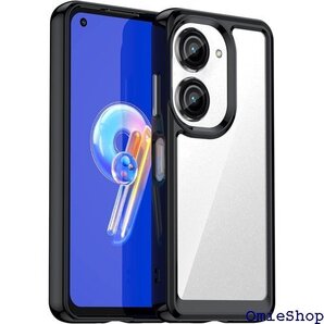FINON ZenFone 10 ケース ZenFon ケース 指紋認証可能モデル 耐衝撃 シンプル ブラック 826