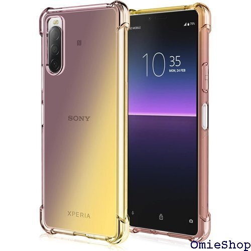 Xperia 10 II ケース クリア TPU SO I 透明携帯カバー 黒/ゴールド HB-62-10-05 838