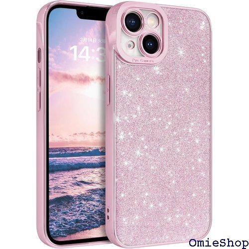 GUAGUA iPhone 14 ケース キラキラ い 応 滑り止め ストラップホール付き 6.1インチ ピンク 1139