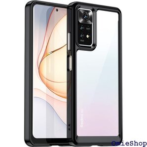 FINON シャオミ Xiaomi Redmi Not ケース 指紋認証可能モデル 耐衝撃 シンプル ブラック 1269