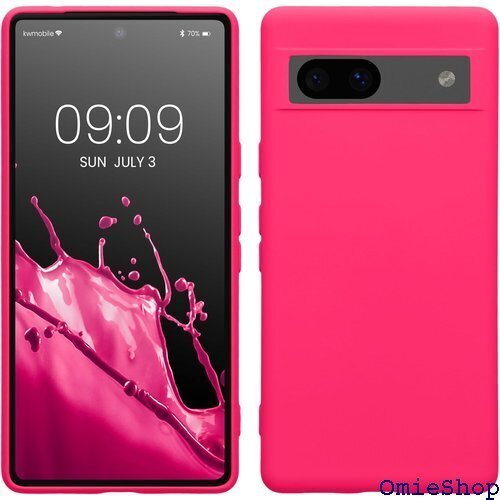 kwmobile スマホケース Google Pixe 極薄 TPU シリコン マイクロファイバー ネオンピンク 1293