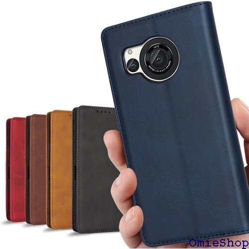 AQUOS R8 ケース 手帳型 AQUOSR8 SH ー カード入れ スタンド 落ち着いた色 レトロ ネイビー 1301