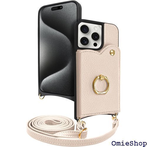 シズカウィル iPhone 15 Pro 用 ケース ンデ5 ショルディー フルール 1個入り アッシュローズ 1397