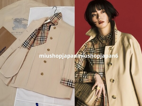 本物上質● BURBERRY バーバリー ノバチェック ステンカラーコート トレンチコート バーバリーロンドン LONDON ベージュ M L