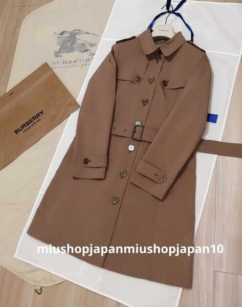 本物上質●バーバリー バーバリーロンドン トレンチコート BURBERRY LONDON ブラウン ノバチェック 38サイズ M ベルト 梅雨対策