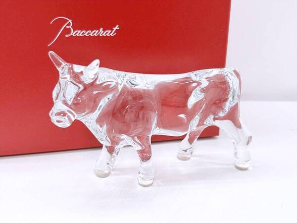 美品 Baccarat バカラ 牛 うし オーメント フィギュリン 置物 クリスタル 干支