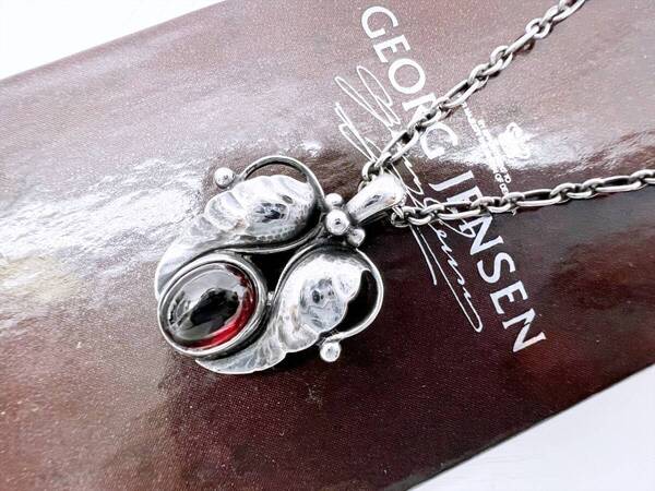良好品 Georg Jensen ジョージジェンセン ガーネット 1994 ペンダント シルバー 925