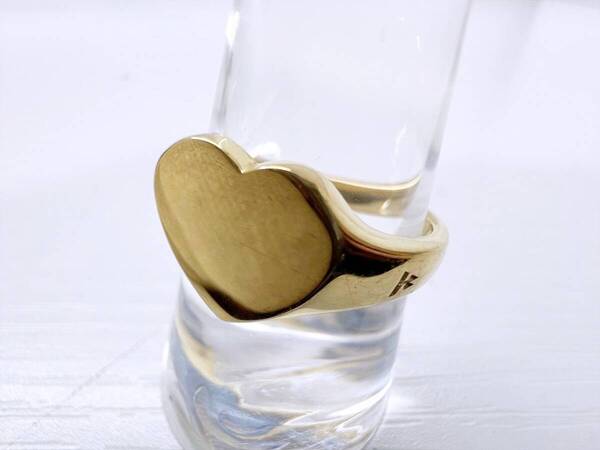 美品 TOMWOOD トムウッド 9K Mini Heart Ring Gold ハート リング 指輪 9金 定¥151,800 #58 約17号