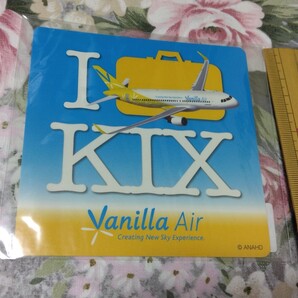 送料込み! 関西国際空港「バニラエア」 ステッカー (LCC peach ピーチ 航空 シール 飛行機 関空 エアライン 飛行場