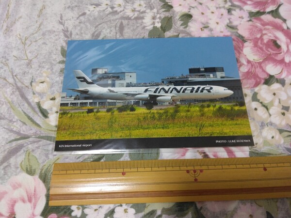 送料込み! 関西国際空港「フィンランド航空」 ポストカード (フィンエアー・航空・絵葉書・絵はがき・飛行機・関空・エアライン・飛行場