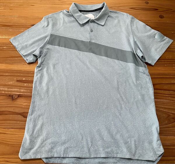 送料込み!adicross 半袖ポロシャツ 水色 グレー Oサイズ adidas メッシュ GOLF ゴルフウェア アディダス 半袖シャツ